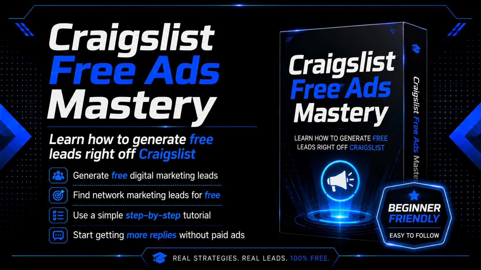 Craigslist Free Ads Mastery: beginner-friendly lead generation training